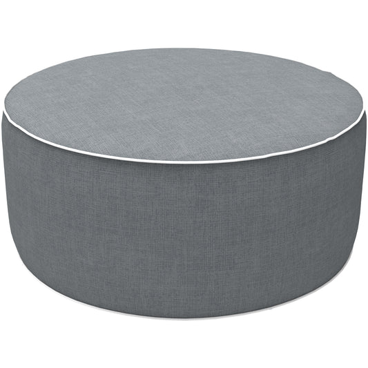 Melody Elephant Patio Inflatable Ottoman, 21x9 Inch Portable Stool Ottoman with Handle, Outdoor Round Footrest Stool for Garden Camping, Textured Gray