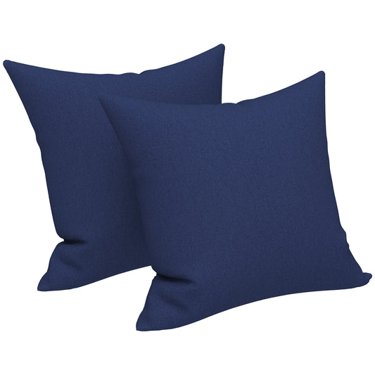 Melody Elephant Outdoor Throw Pillow Covers Pack of 2, Decorative Water Repellent Square Pillow Cases 18x18 Inch, Patio Pillowcases for Home Patio Furniture Use, Navy Blue