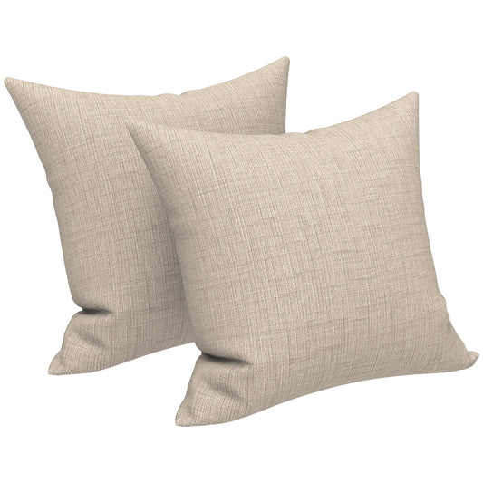 Melody Elephant Patio Throw Pillows with Inners, Fade Resistant Square Pillow Pack of 2, Decorative Garden Cushions for Home, 18x18 Inch, Light Grey