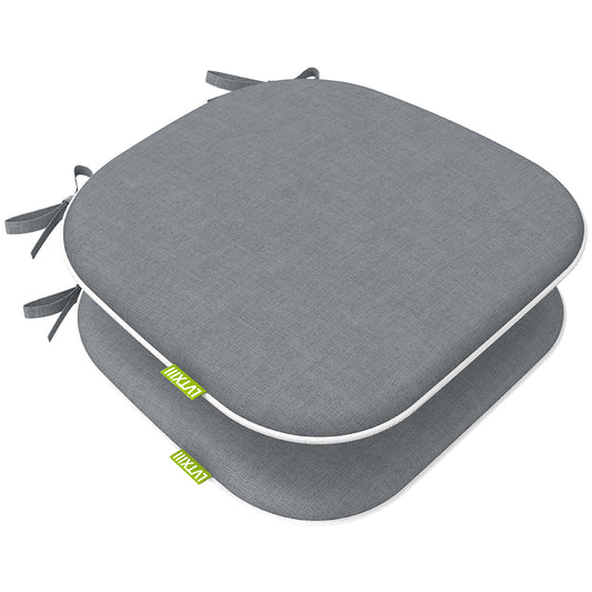 Melody Elephant Indoor/Outdoor Chair Cushions Set of 2, Fade Resistant Seat Cushions 16x17 Inch, Patio Chair Pads for Garden Home or Office Use, Textured Gray