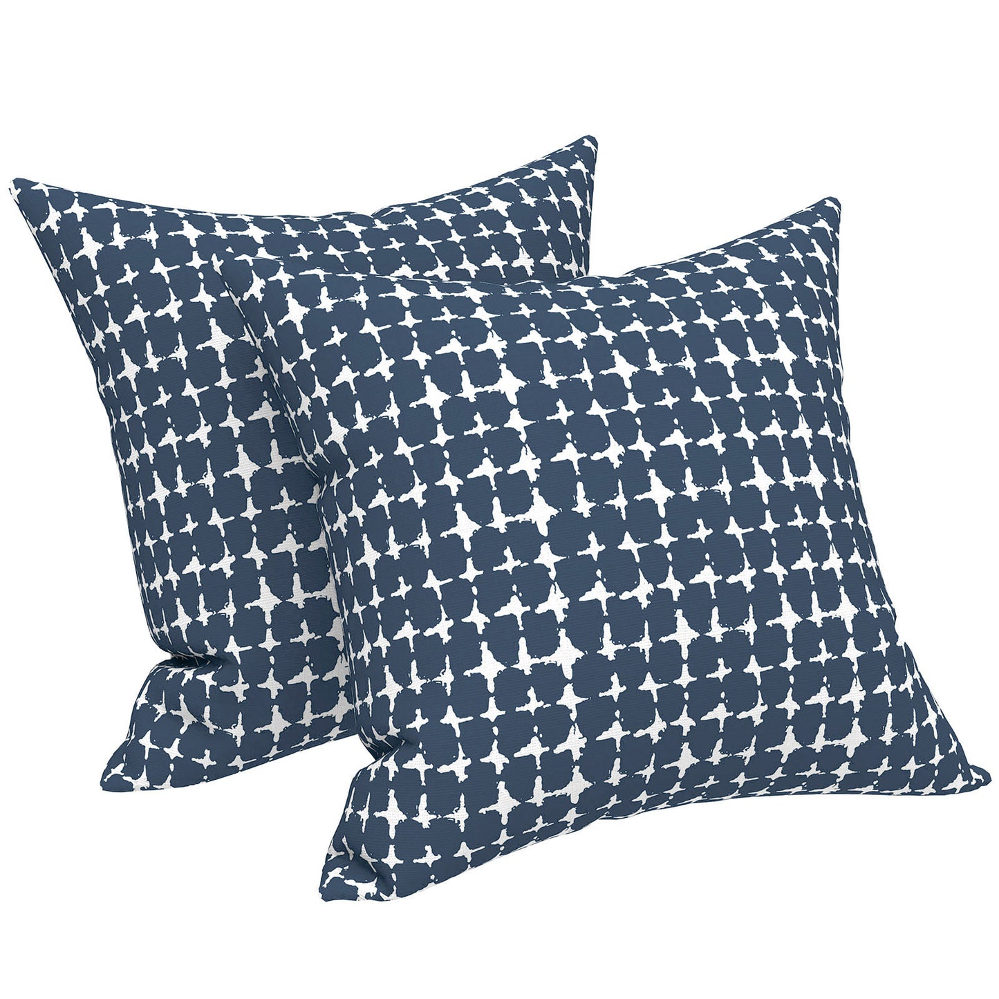 Melody Elephant Patio Throw Pillows with Inners, Fade Resistant Square Pillow Pack of 2, Decorative Garden Cushions for Home, 18x18 Inch, Tie-Dye Navy