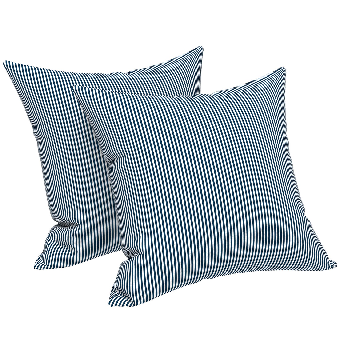 Melody Elephant Outdoor Throw Pillow Covers Pack of 2, Decorative Water Repellent Square Pillow Cases 18x18 Inch, Patio Pillowcases for Home Patio Furniture Use, Stripe Navy