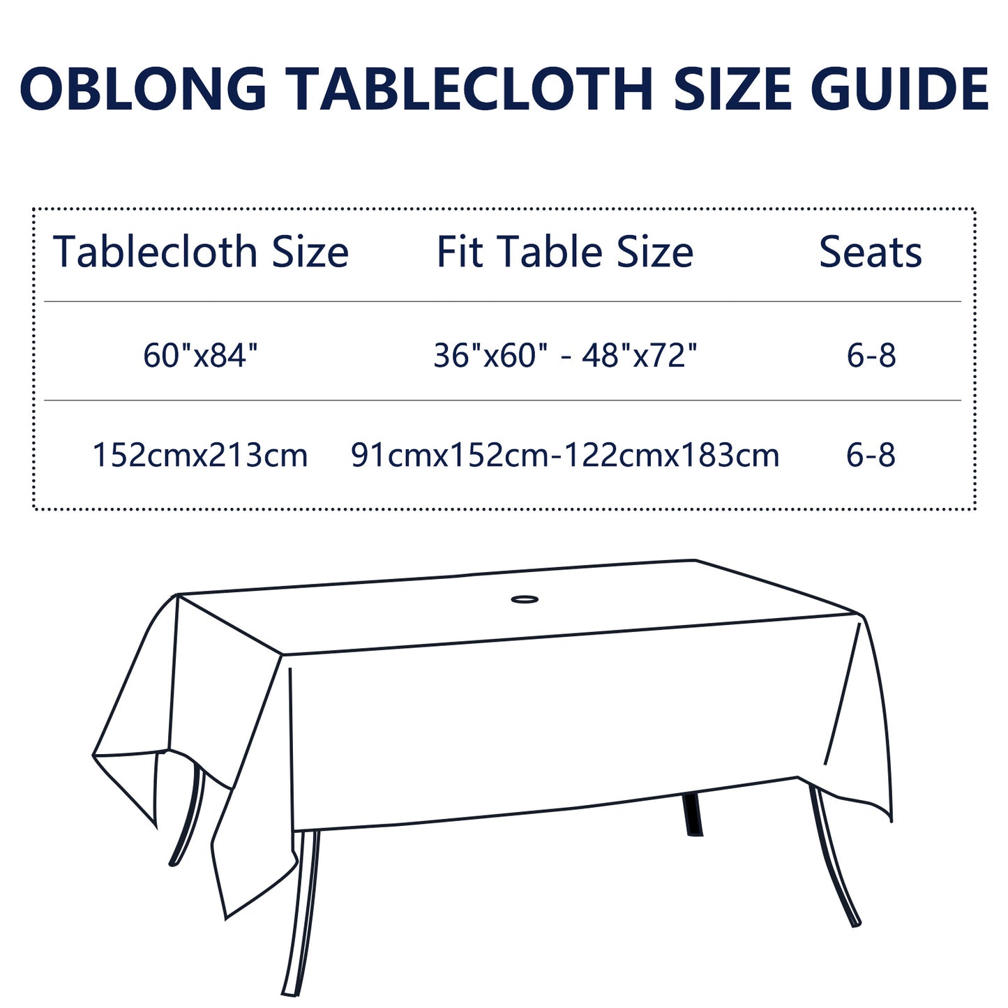 Melody Elephant Outdoor Rectangle Tablecloth, 60×84 Inch Water Repellent Picnic Table Cover with Umbrella Hole Zipper for Patio Family Meal, Dahlia Blue