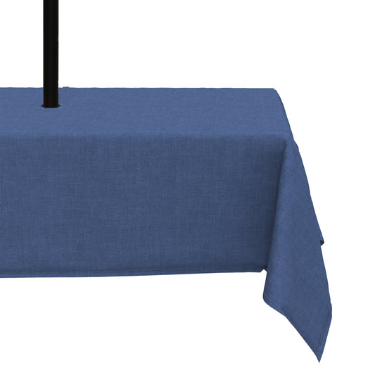 Melody Elephant Outdoor Rectangle Tablecloth, 60×84 Inch Water Repellent Picnic Table Cover with Umbrella Hole Zipper for Patio Family Meal, Textured Navy