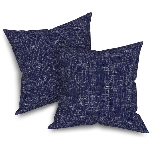 Melody Elephant Patio Throw Pillows with Inners, Fade Resistant Square Pillow Pack of 2, Decorative Garden Cushions for Home, 18x18 Inch, Rave Indigo