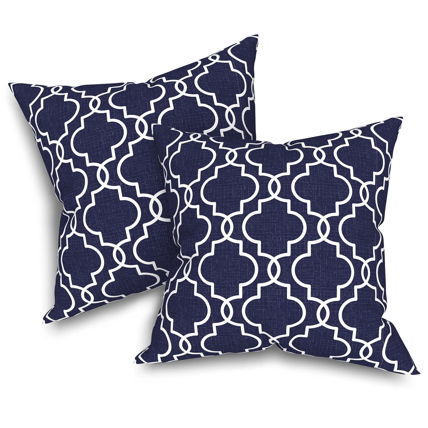 Melody Elephant Outdoor Throw Pillow Covers Pack of 2, Decorative Water Repellent Square Pillow Cases 18x18 Inch, Patio Pillowcases for Home Patio Furniture Use, Carmody Navy