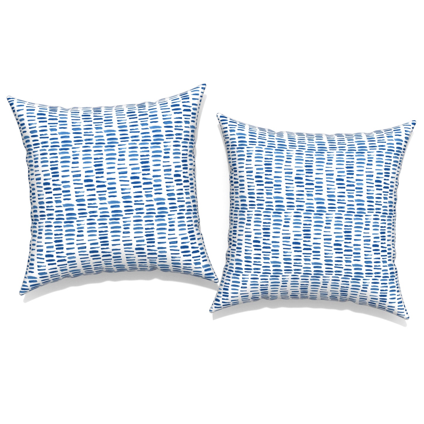 Melody Elephant Pack of 2 Patio Throw Pillow Covers ONLY, Water Repellent Cushion Cases 20x20 Inch, Square Pillowcases for Outdoor Couch Decoration, Pebble Blue