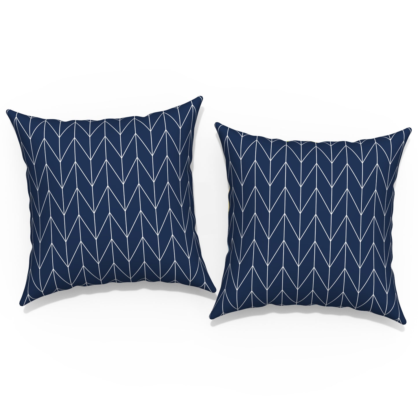 Melody Elephant Outdoor/Indoor Throw Pillow Covers Set of 2, All Weather Square Pillow Cases 16x16 Inch, Patio Cushion Pillow of Home Furniture Use, Herringbone Navy